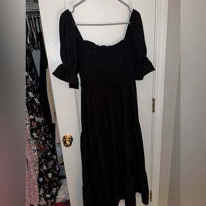 Black cuff sleeve dress